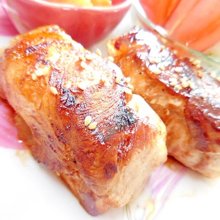 だし醤油+山葵de❤木綿豆腐の豚肉巻き❤